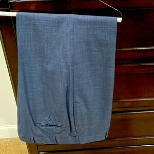 Mens Brooks Brothers navy dress slacks - with a subdued checkered print